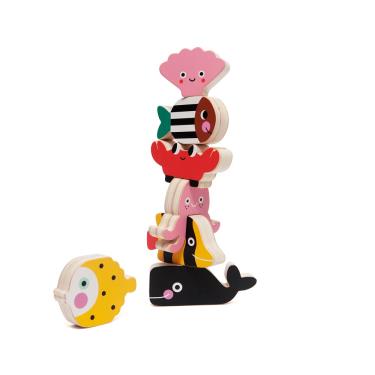 【荷蘭Petit Monkey】經典木玩-海洋動物疊疊樂（3Y+） 廠商直送