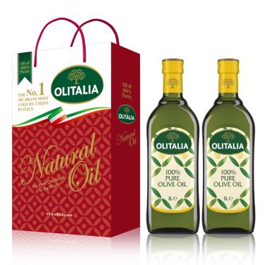 【Olitalia奧利塔】純橄欖油禮盒組（1000mlx2瓶）廠商直送
