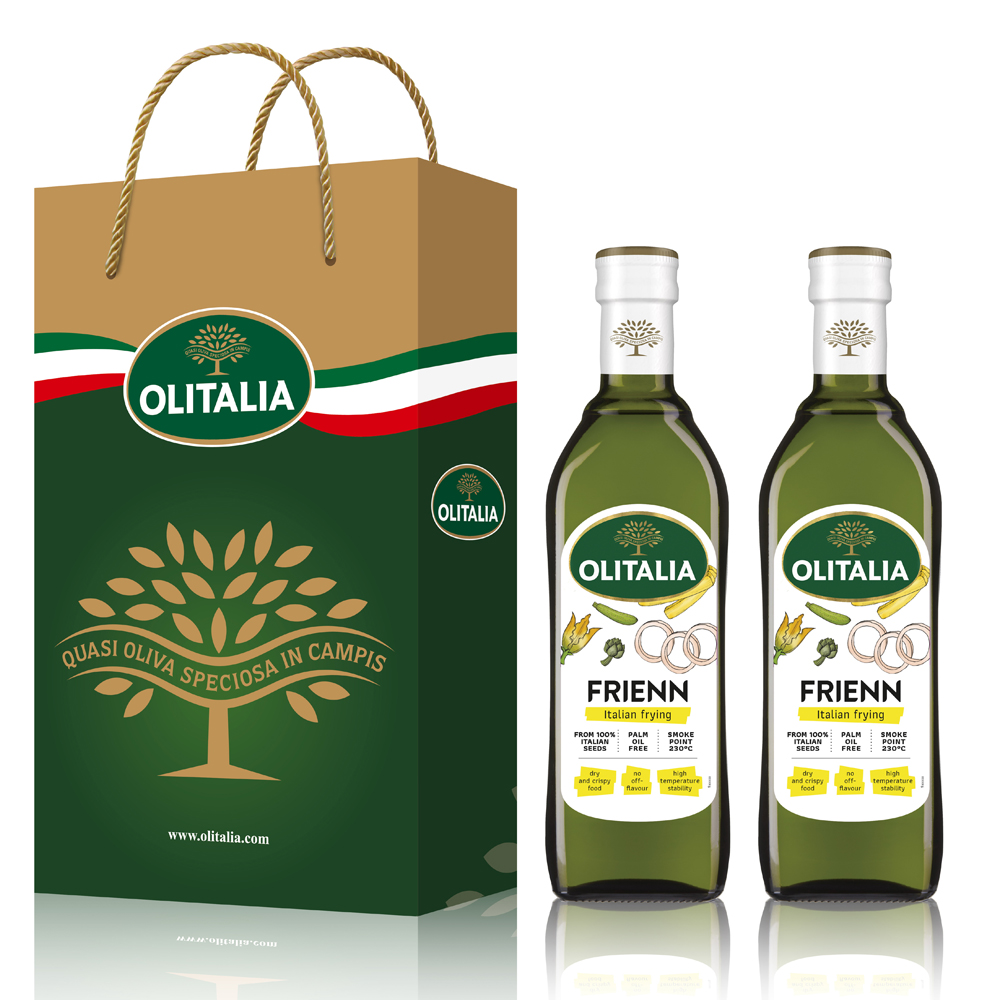 【Olitalia奧利塔】高溫專用葵花油禮盒組750mlx2瓶 廠商直送