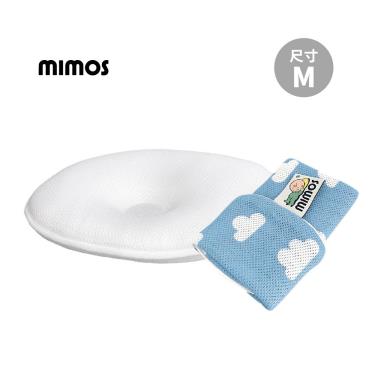【MIMOS】3D自然頭型嬰兒枕-M 【枕頭+雲朵藍枕套】（5-18個月適用）廠商直送