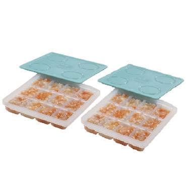 【2angels】矽膠副食品製冰盒15ml 兩組_夏葉綠