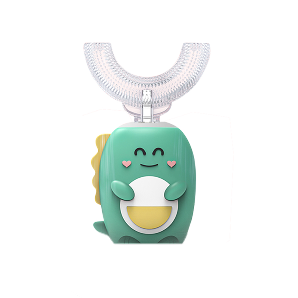 【NETTEC】U型恐龍造型兒童電動牙刷（綠）-廠