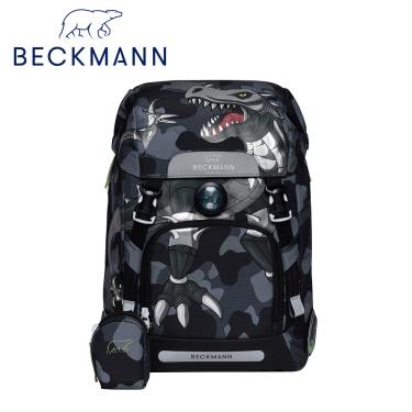 （送安全燈）【Beckmann】Classic 兒童護脊書包 22L - 酷帥黑恐龍2.0 廠商直送