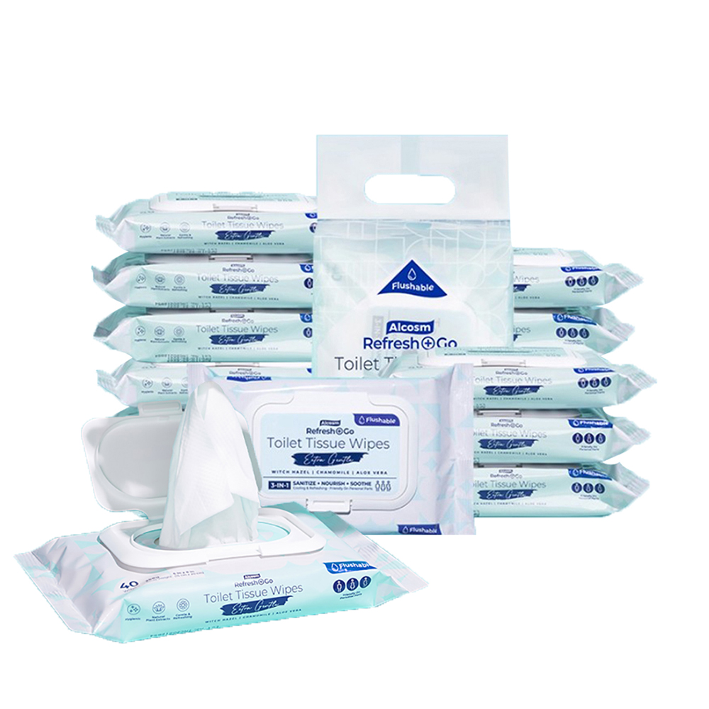 【Alcosm】濕式衛生紙40片裝 3包x8組（廠商直送）